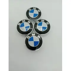 GENERICO - X4 Tapas centro de llantas de auto tunning BMW NEGRO 60MM