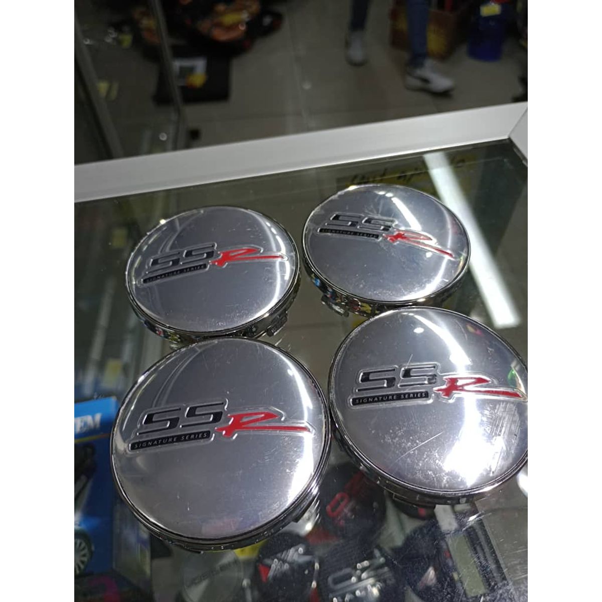 GENERICO - X4 Tapas centro de llantas de auto tunning SSR PLATA 56MM