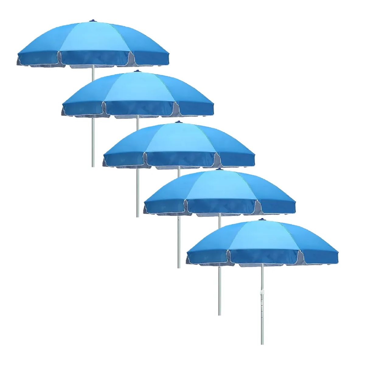 GENERICO - Pack X 5 Quitasol Filtro Uv Paraguas Sombrilla Celeste 160cm