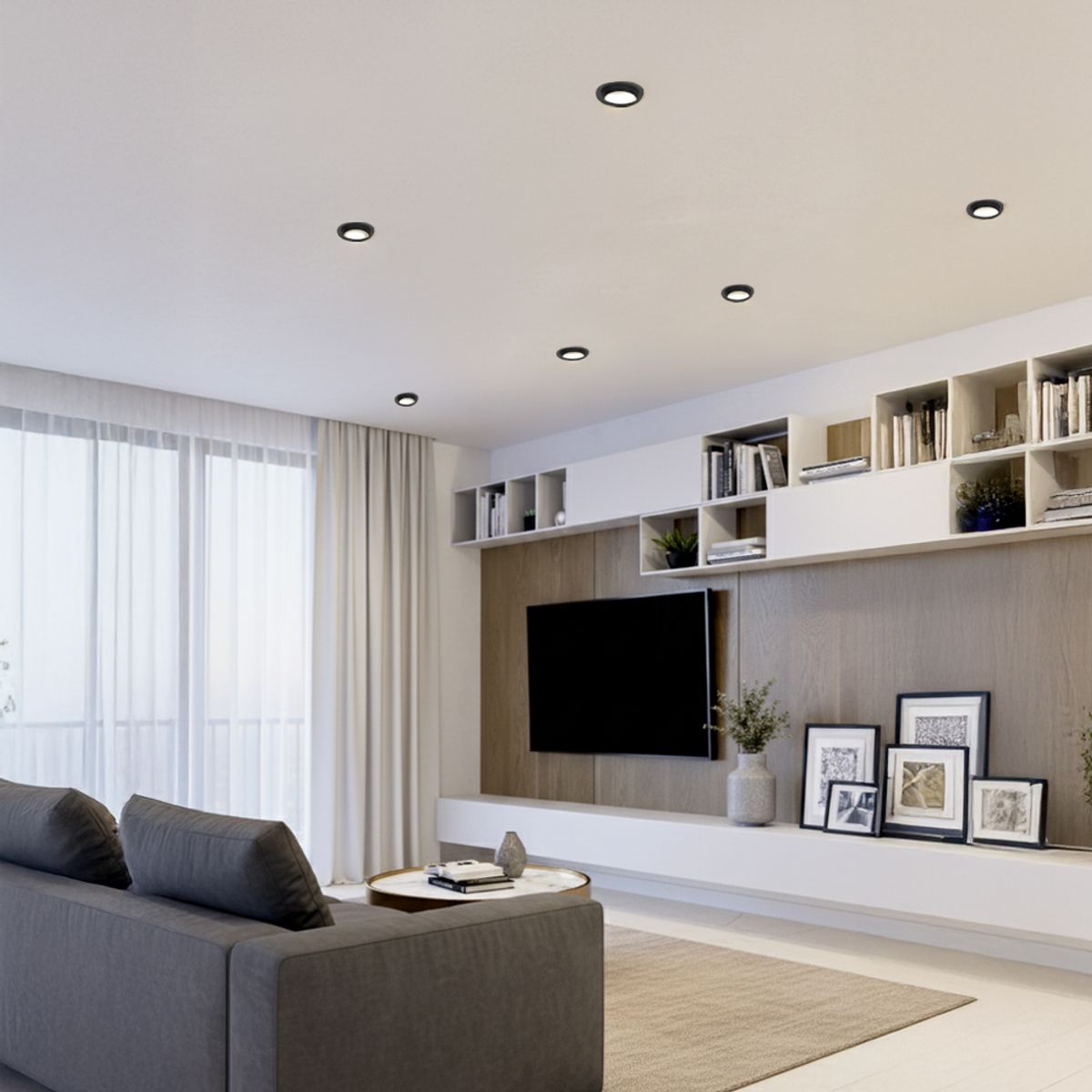 EGLO - Foco Embutido Idun-e negro DM86 4000K LED 485LM 4W IP20