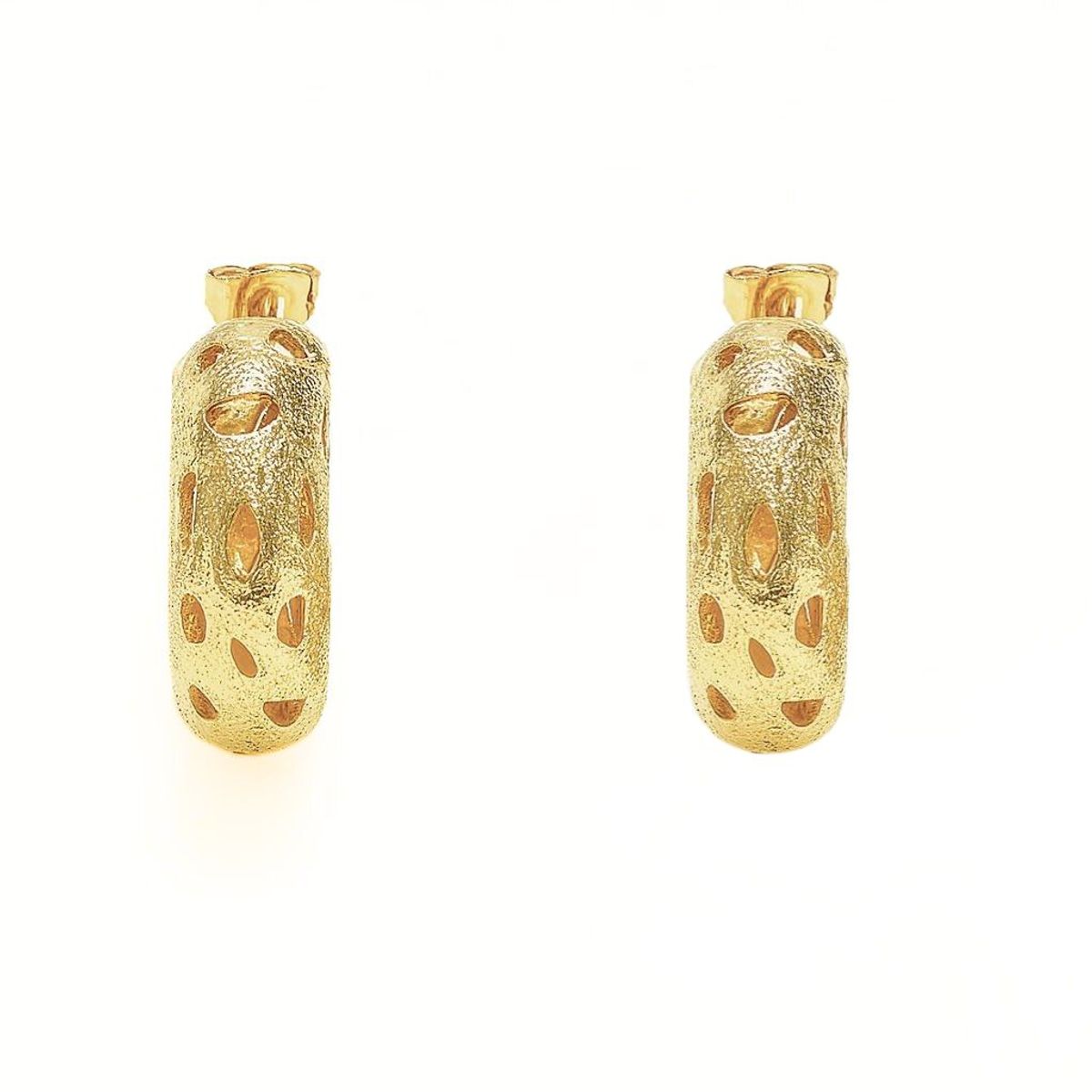JOYAS LANDEROS - Aro Argolla Calada 30mm Vaciada Enchapado en oro de 18k