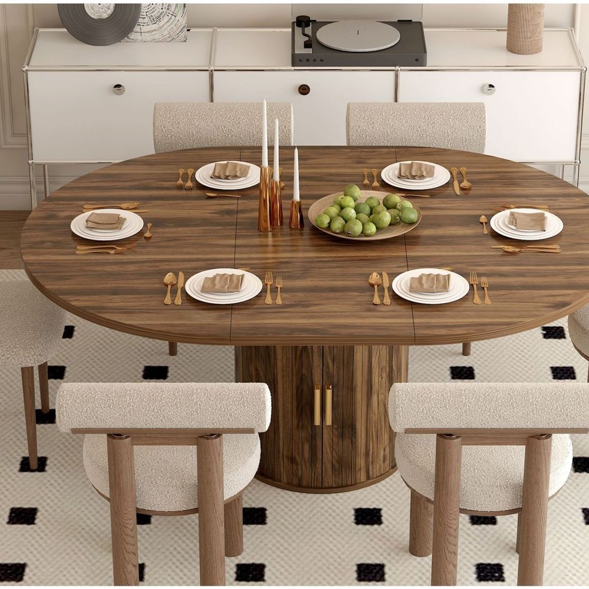 HOMER DESIGN - Mesa Comedor France Extendible 110-150cm Con Almacenamiento