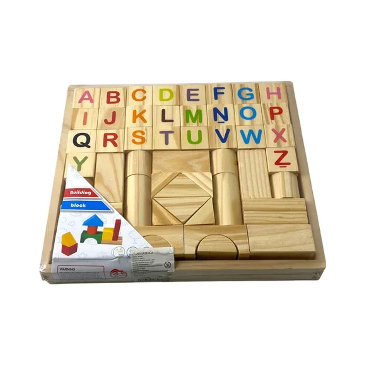 GENERICO - Juego Didáctico Bloques De Madera Letras Y Formas