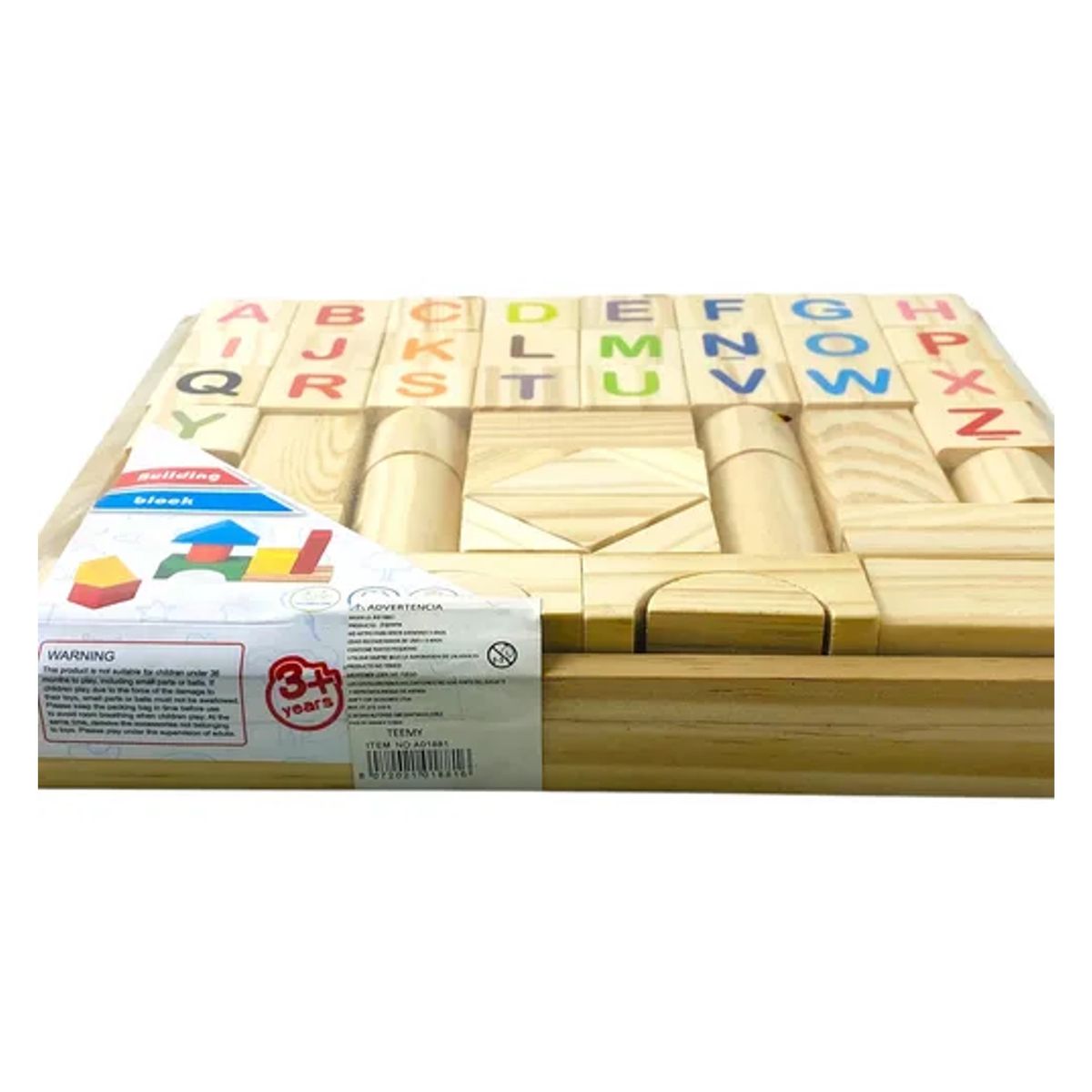 GENERICO - Juego Didáctico Bloques De Madera Letras Y Formas