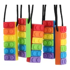 GENERICO - Pack 5 Collar Mordedores Sensorial Autismo Ansiedad Estrés