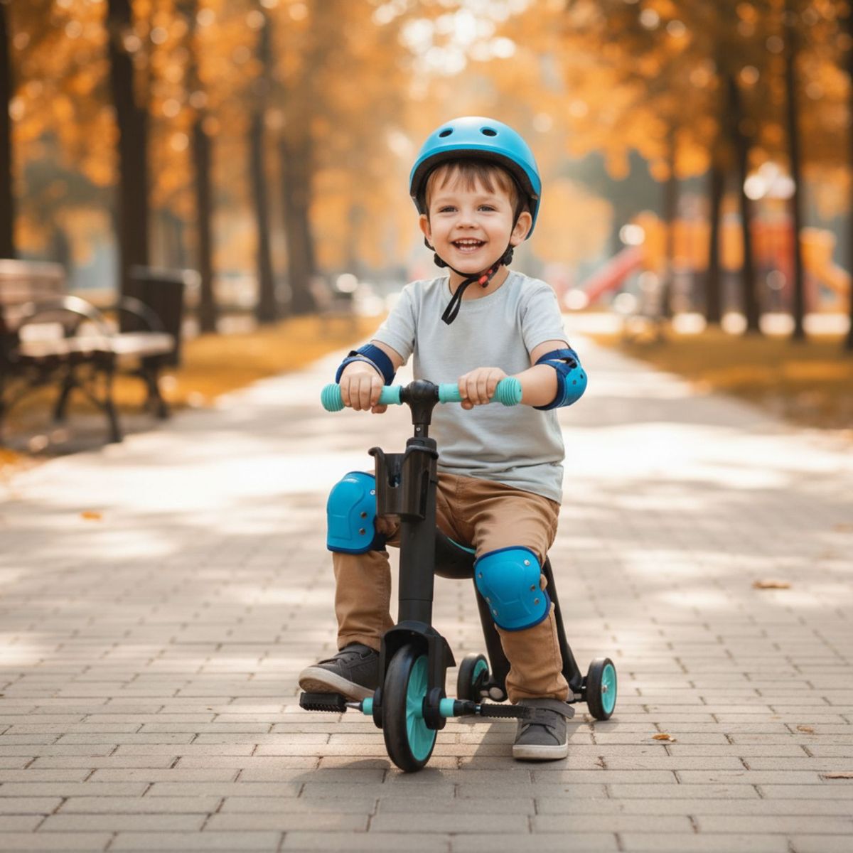 BABYLUNA - Scooter Monopatín Andador Triciclo 4 en 1 Infantil Verde