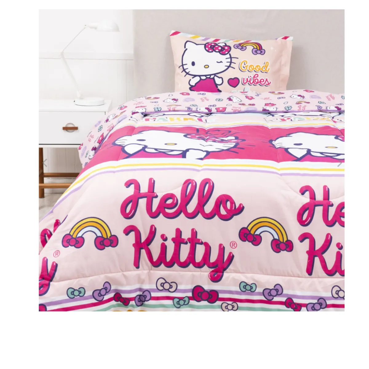 MASHINI - Plumón cubrecama Hello kitty Sparkle 1.5 plaza