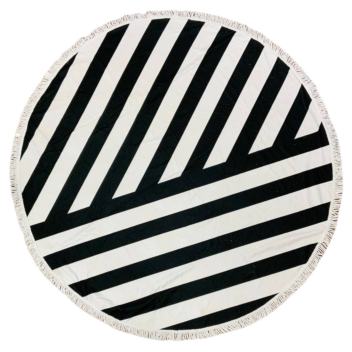 ZAHR - Toalla Redonda Stripes B Y N