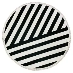 ZAHR - Toalla Redonda Stripes B Y N