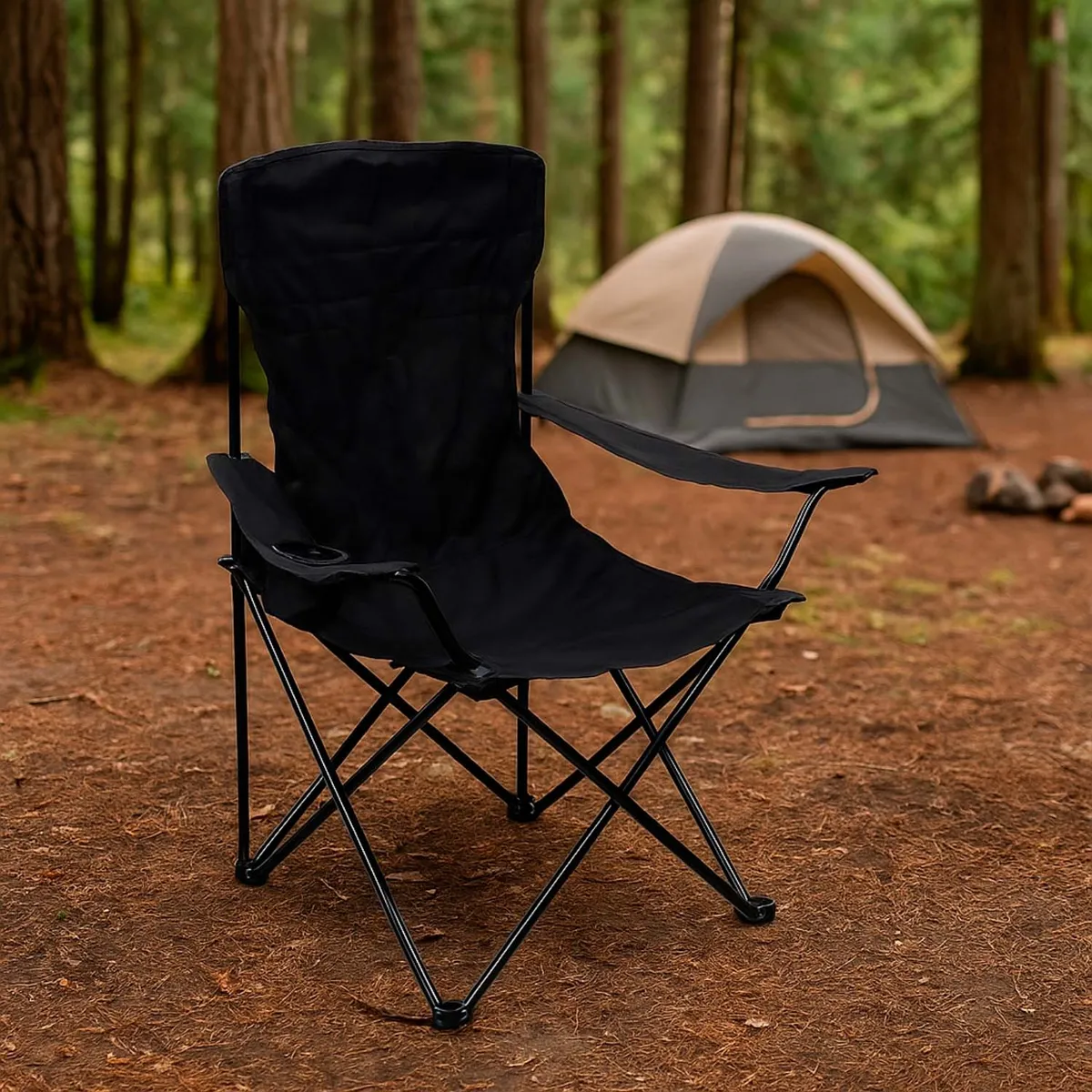 RUTTA - Silla Plegable Camping Llanquihue Negro