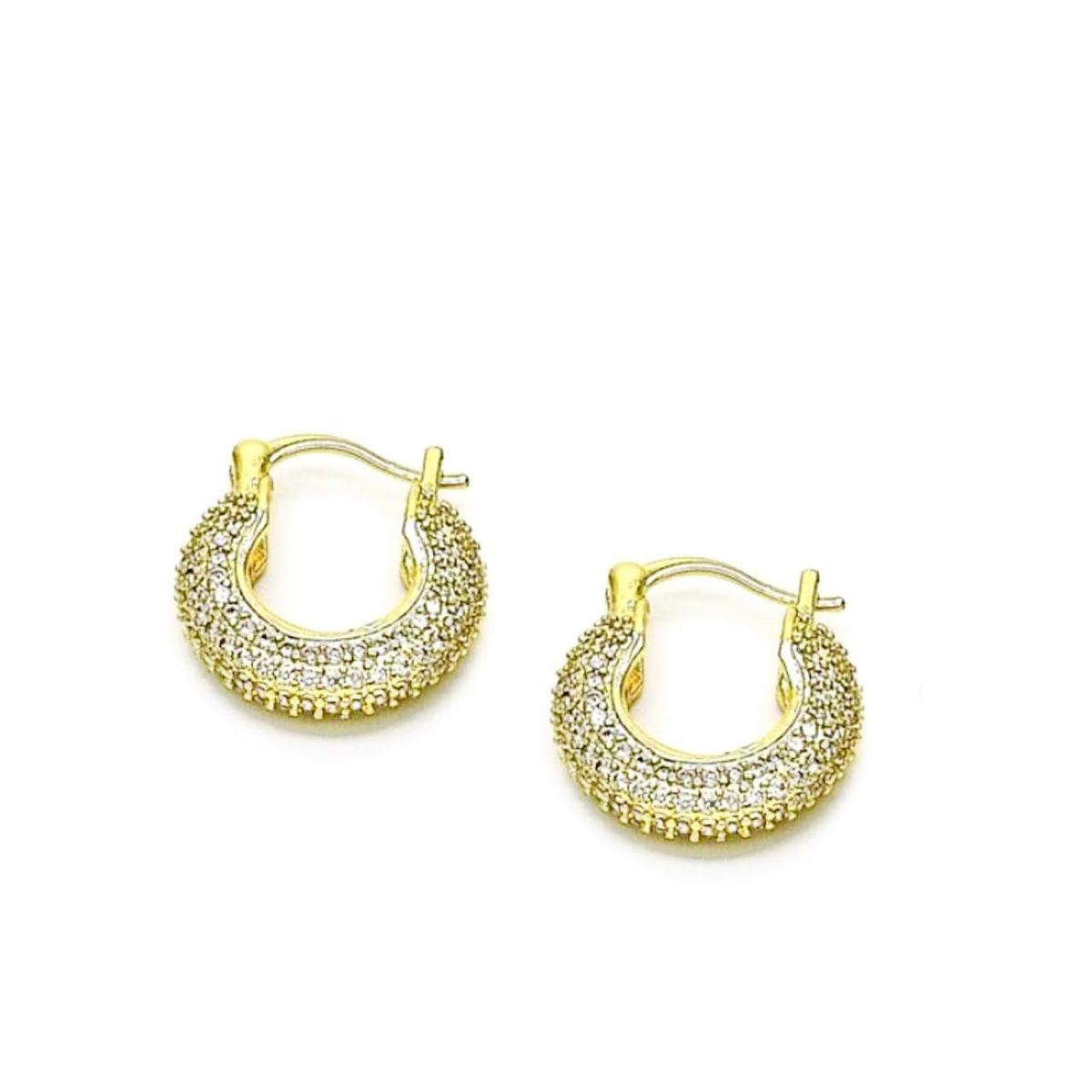 JOYAS LANDEROS - Aro argolla 19 mm con circones Enchapado en oro de 18k