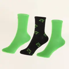 MINECRAFT - Tripack Calcetines Niño Verde Creeper