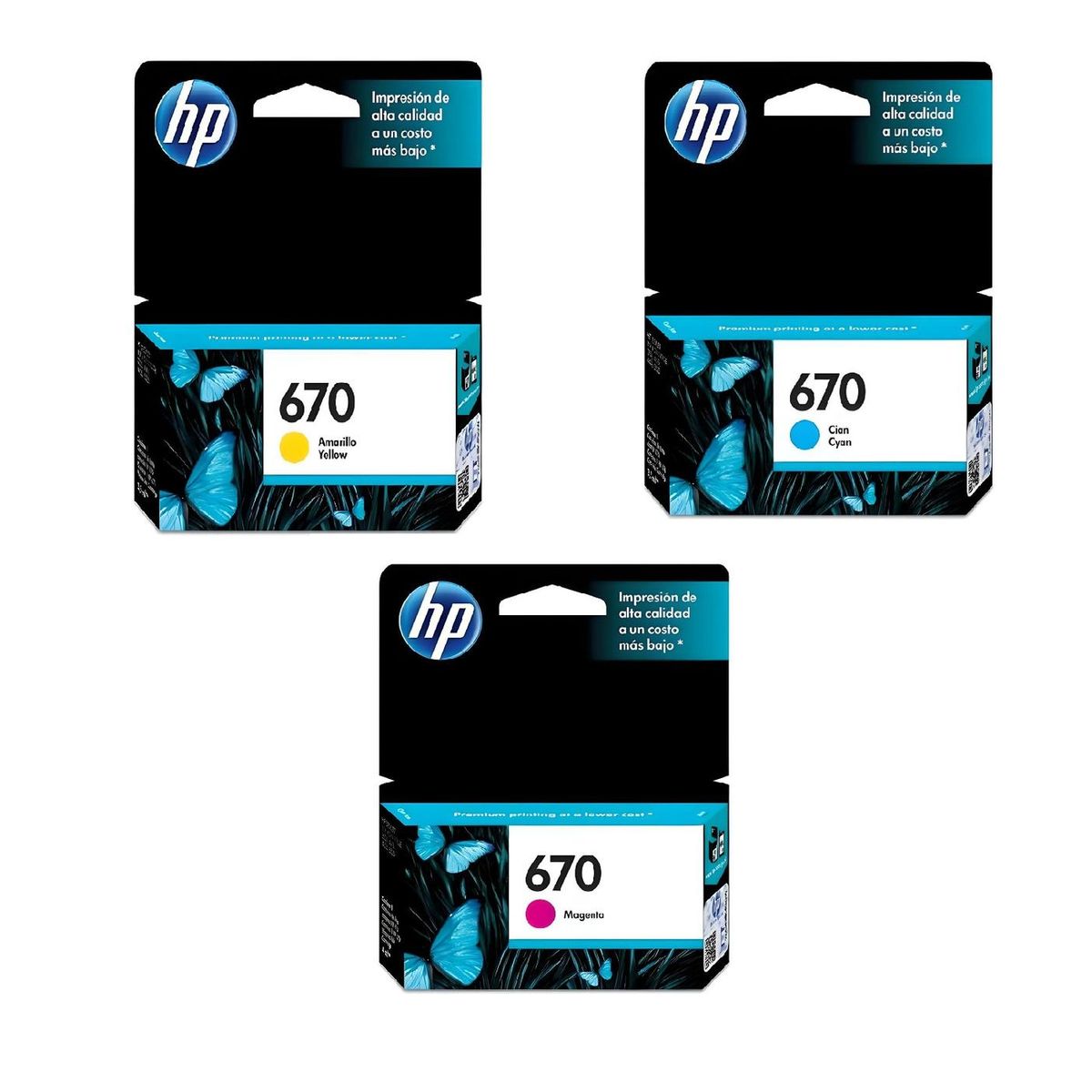 HP - Cartuchos de Tinta Hp 670 mcy Pack Original