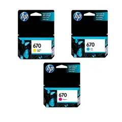 HP - Cartuchos de Tinta 670 mcy Pack Original
