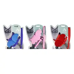 GENERICO - Set de arnés H harness con alas para gato 10cm120cm Color Rosa