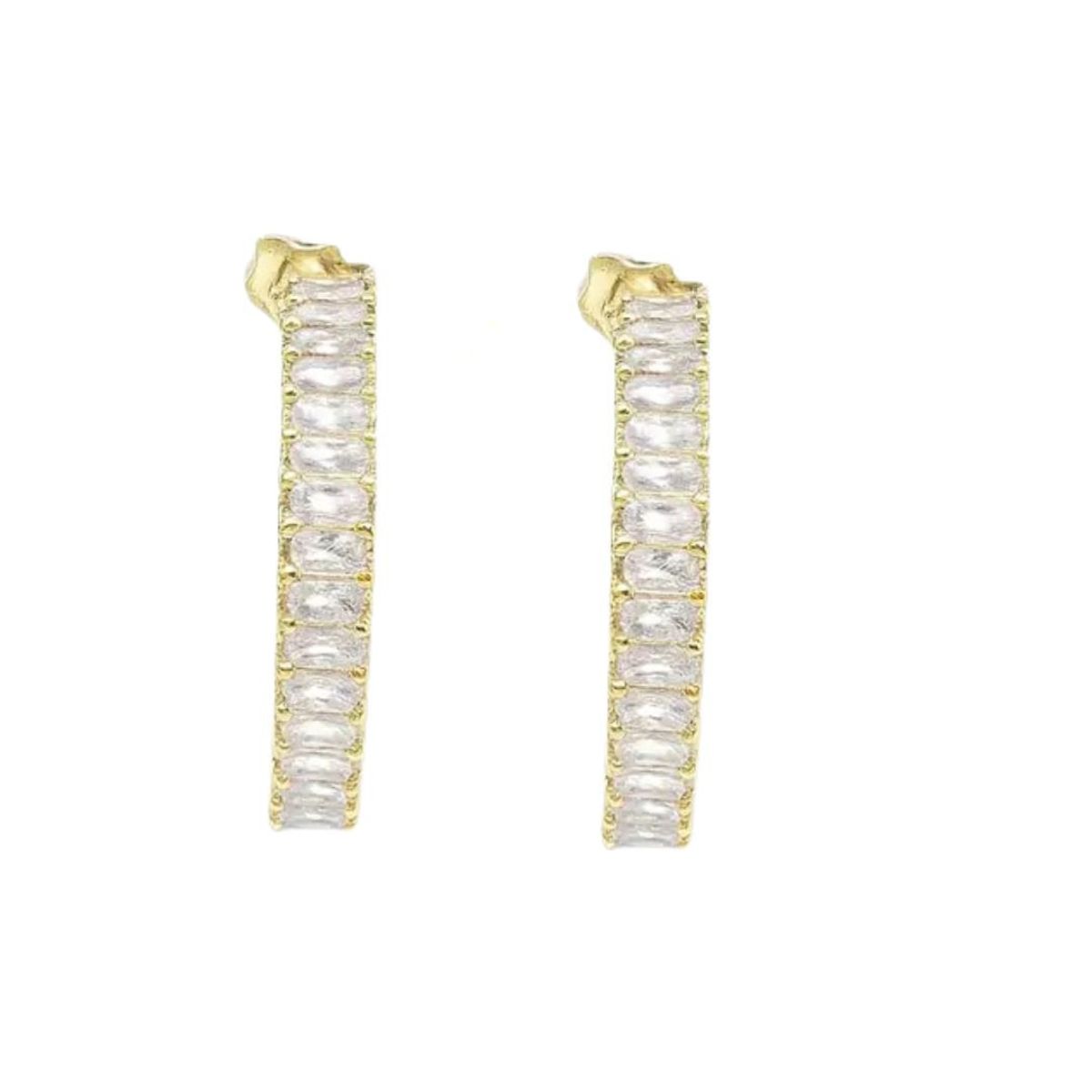 JOYAS LANDEROS - Aro argolla 23mm con circones Enchapado en oro de 18k