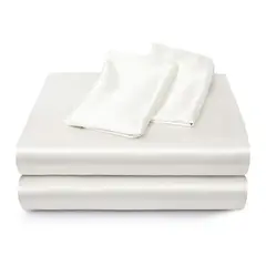 ROSEWOOD - Sabanas Satin Ultra Suaves Juego Completo - Blanco - Super King