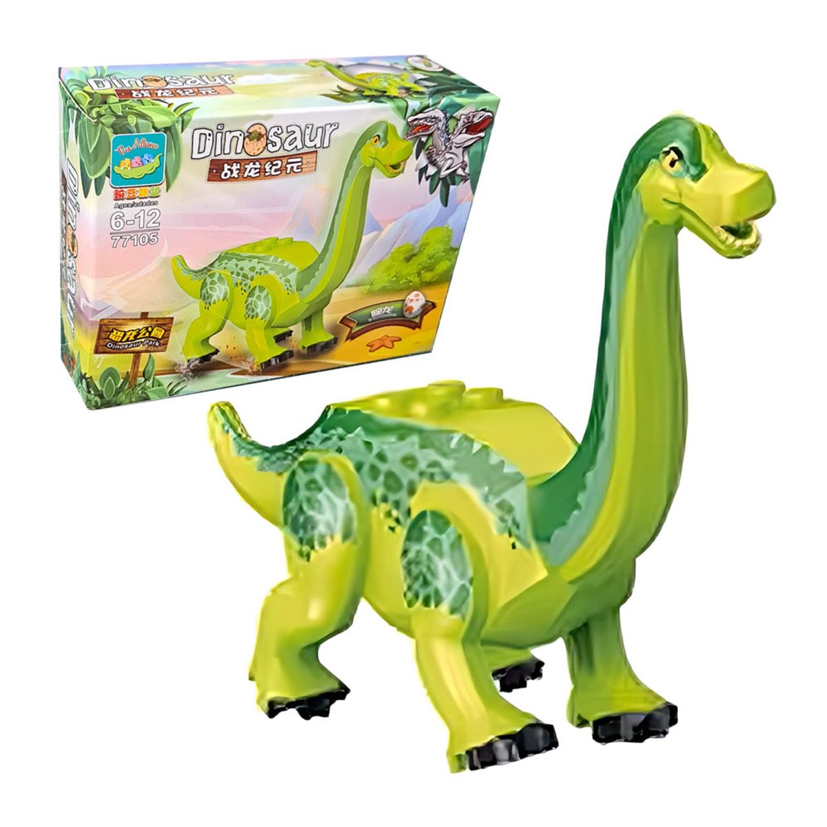 GENERICO - Dinosaurio del Jurásico con Bloques Construcción - Brontosaurio 10 piezas