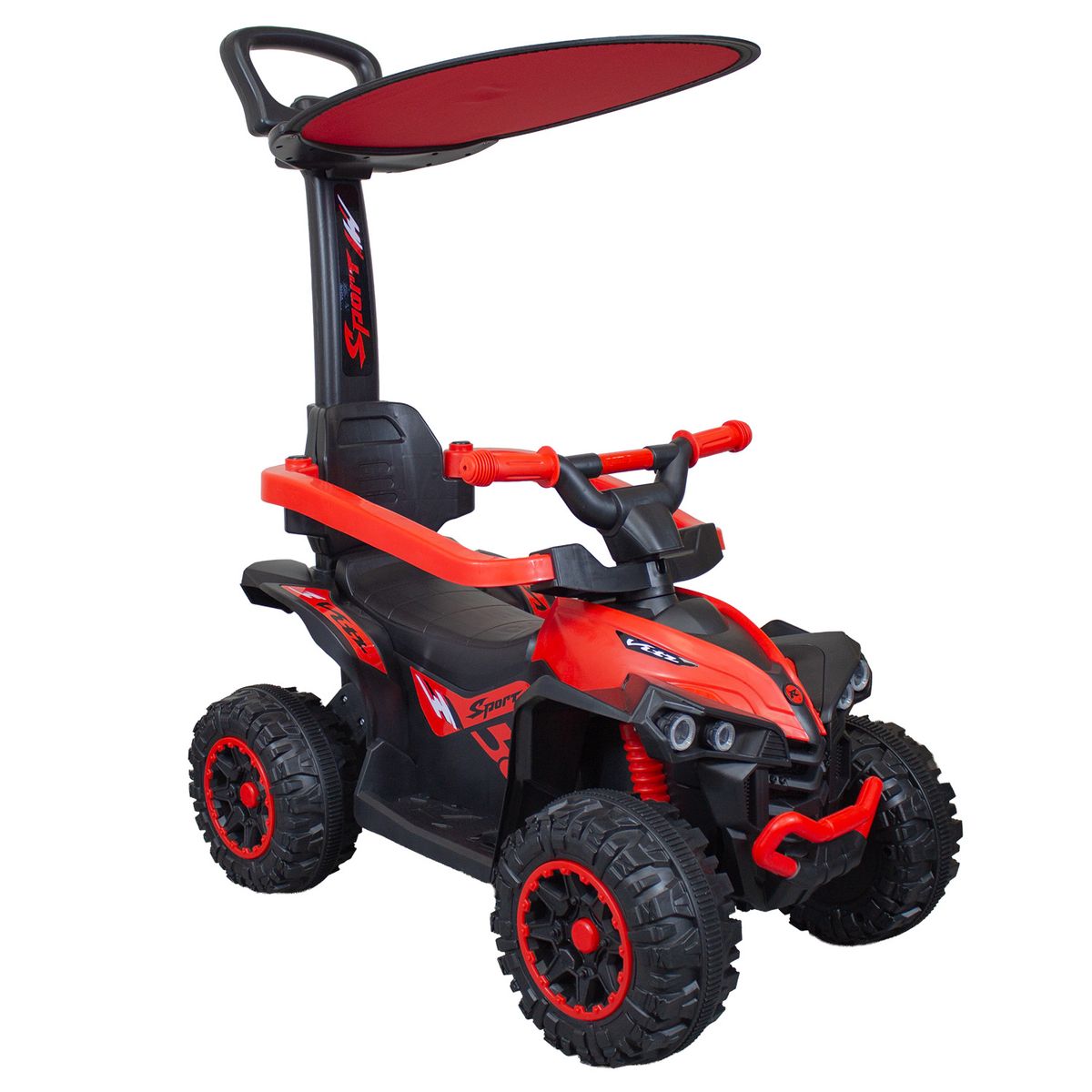 BEBESIT - Cuatrimoto a batería con barra de empuje Push Niña Niño Infantil Rojo