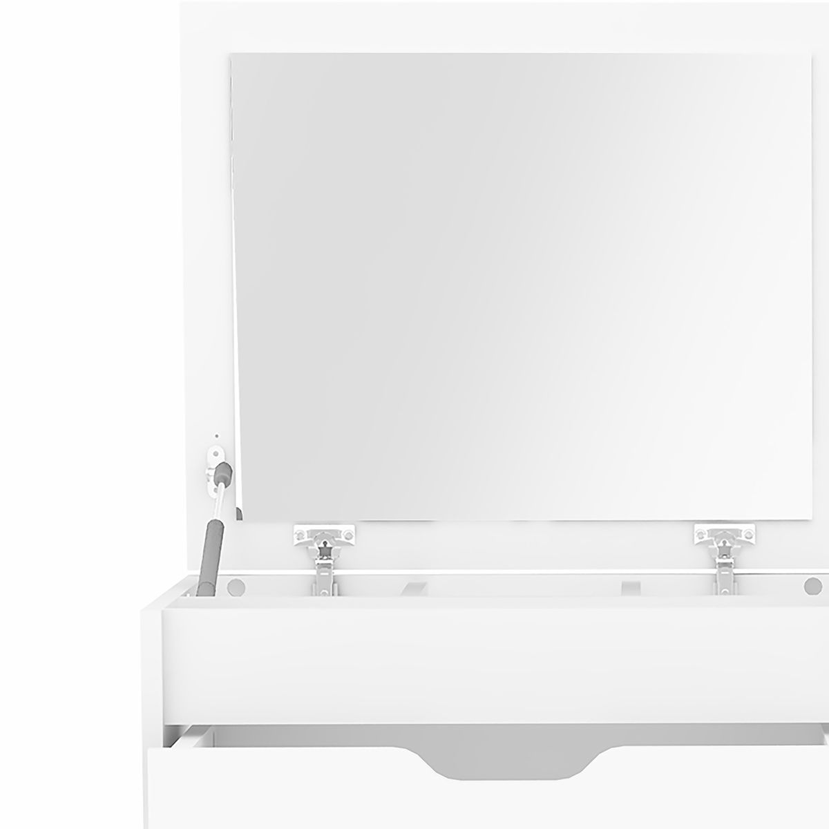 TECNOMOBILI - Tocador Multiuso 1 Cajón con Espejo + Pouf