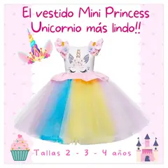 ALMA & DECO - Vestido Niña Mini Princess Unicornio Fiesta Cumpleaños