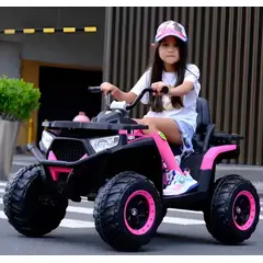 HOMEBRANDT - Auto Cuatrimoto Electrica Montable A Batería Niñas Rosada 12V