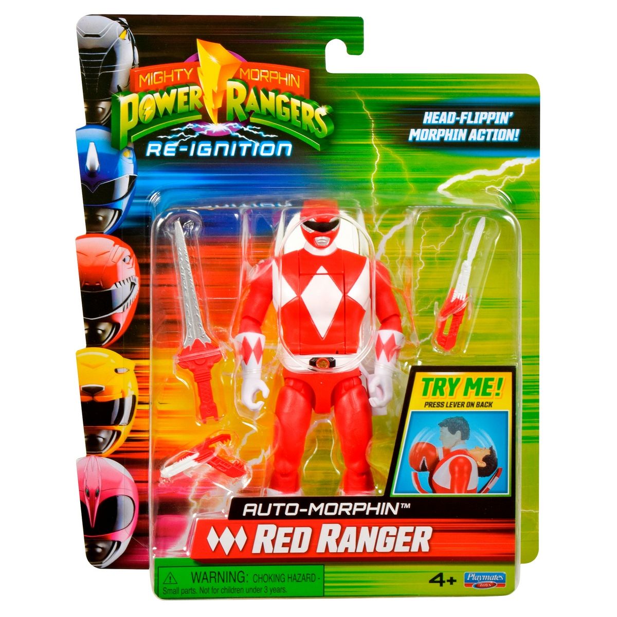 POWER RANGERS - Power Rangers Figura Gira Cabeza - Red Ranger