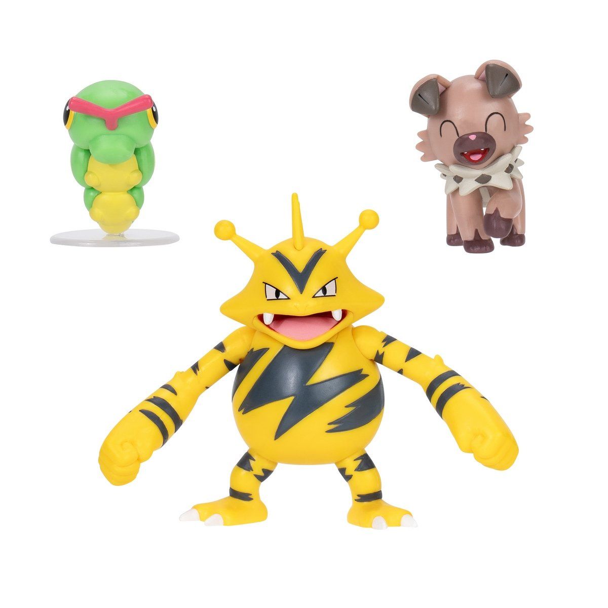 POKEMON - Pokémon Battle Figura Pack 3 Caterpie Rockruff Y Electabuzz