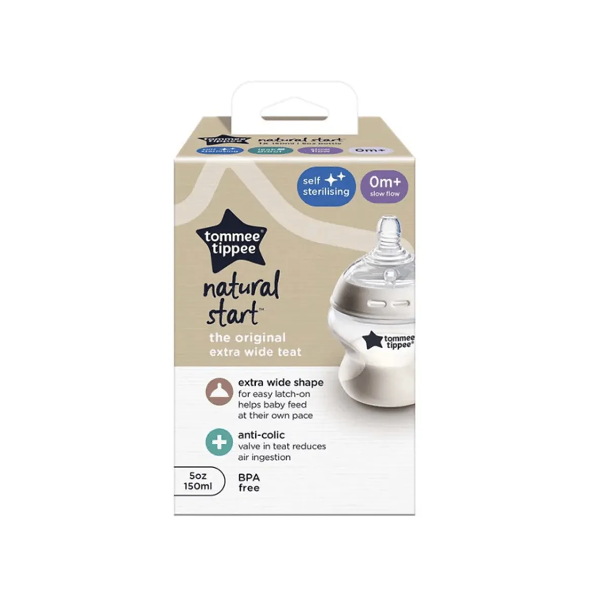 TOMMEE TIPPEE - MAMADERA DE INICIO 150ML NATURAL START 0M+