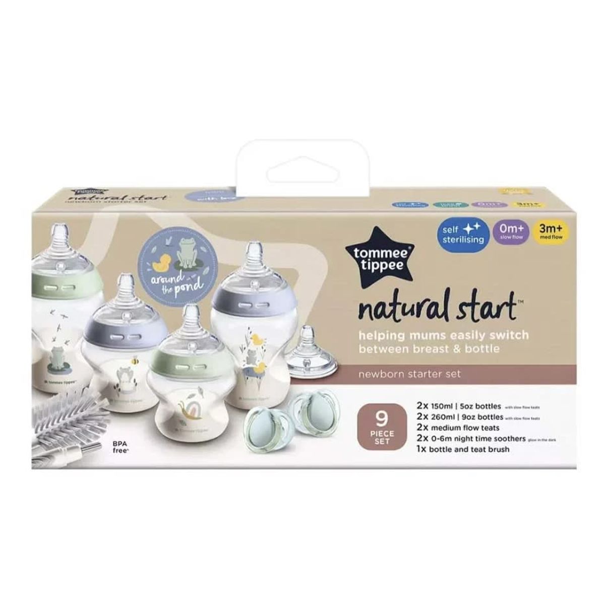 TOMMEE TIPPEE - SET 4 MAMADERAS INICIO NATURAL START 0M+ CELESTE