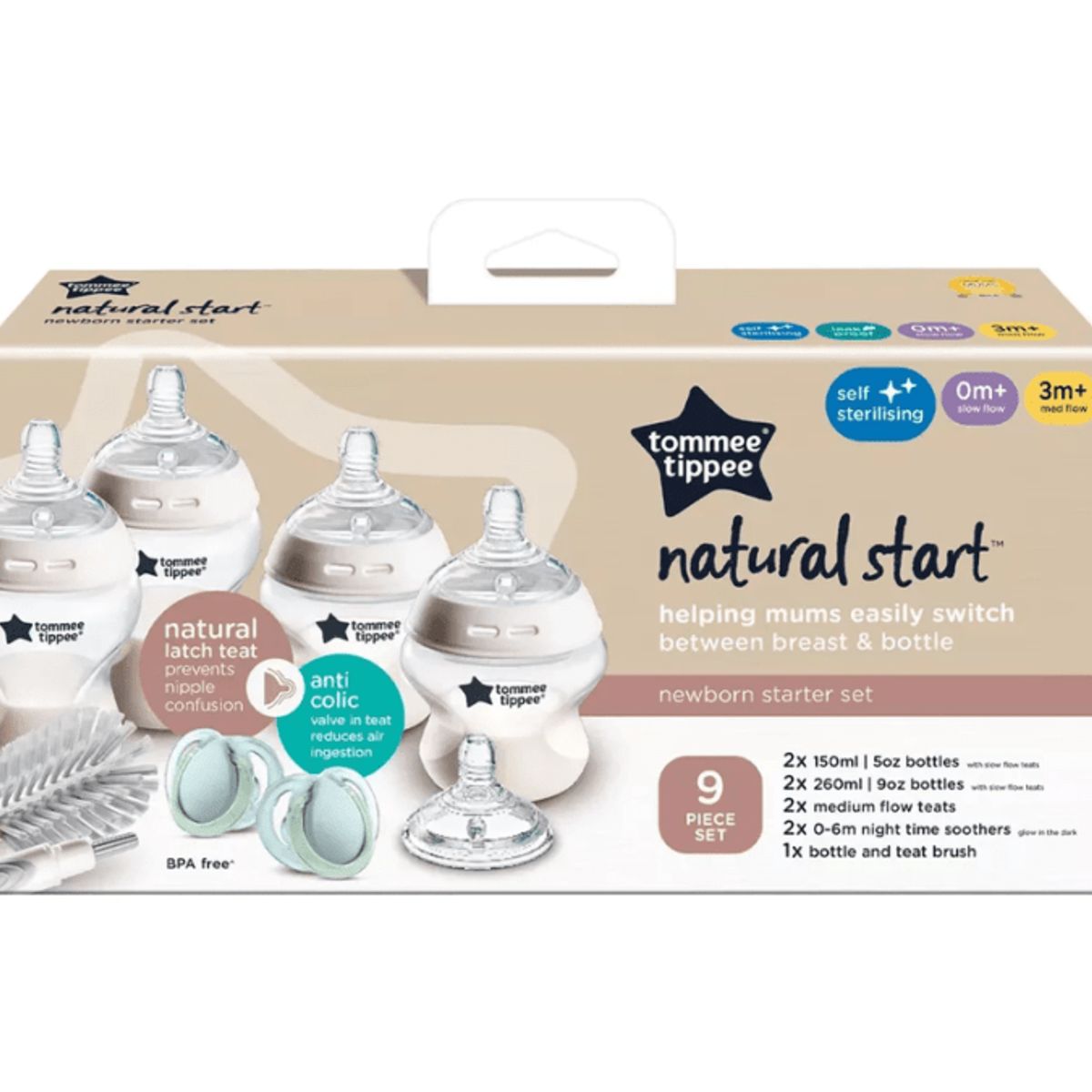 TOMMEE TIPPEE - SET 4 MAMADERAS INICIO NATURAL START 0M+ BLANCO