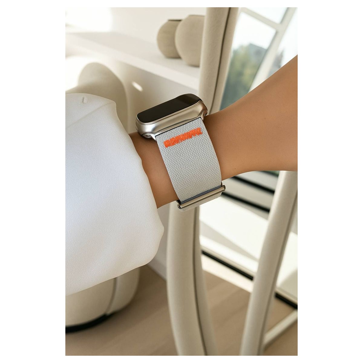 JOIGO - Correa Velcro Nylon Para Apple Watch 44 45 46 49mm Blanco