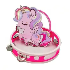 GENERICO - PACK X 3 PANDERO UNICORNIO CUTE INSTRUMENTO MUSICAL DE JUGUETE