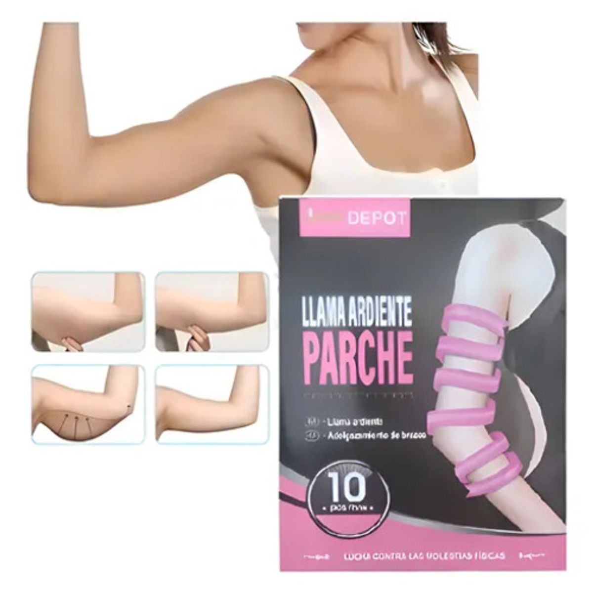 GENERICO - Set 10 Parches Quema Grasa para Brazos