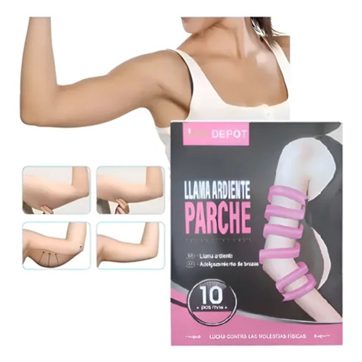 GENERICO - Set 10 Parches Quema Grasa para Brazos