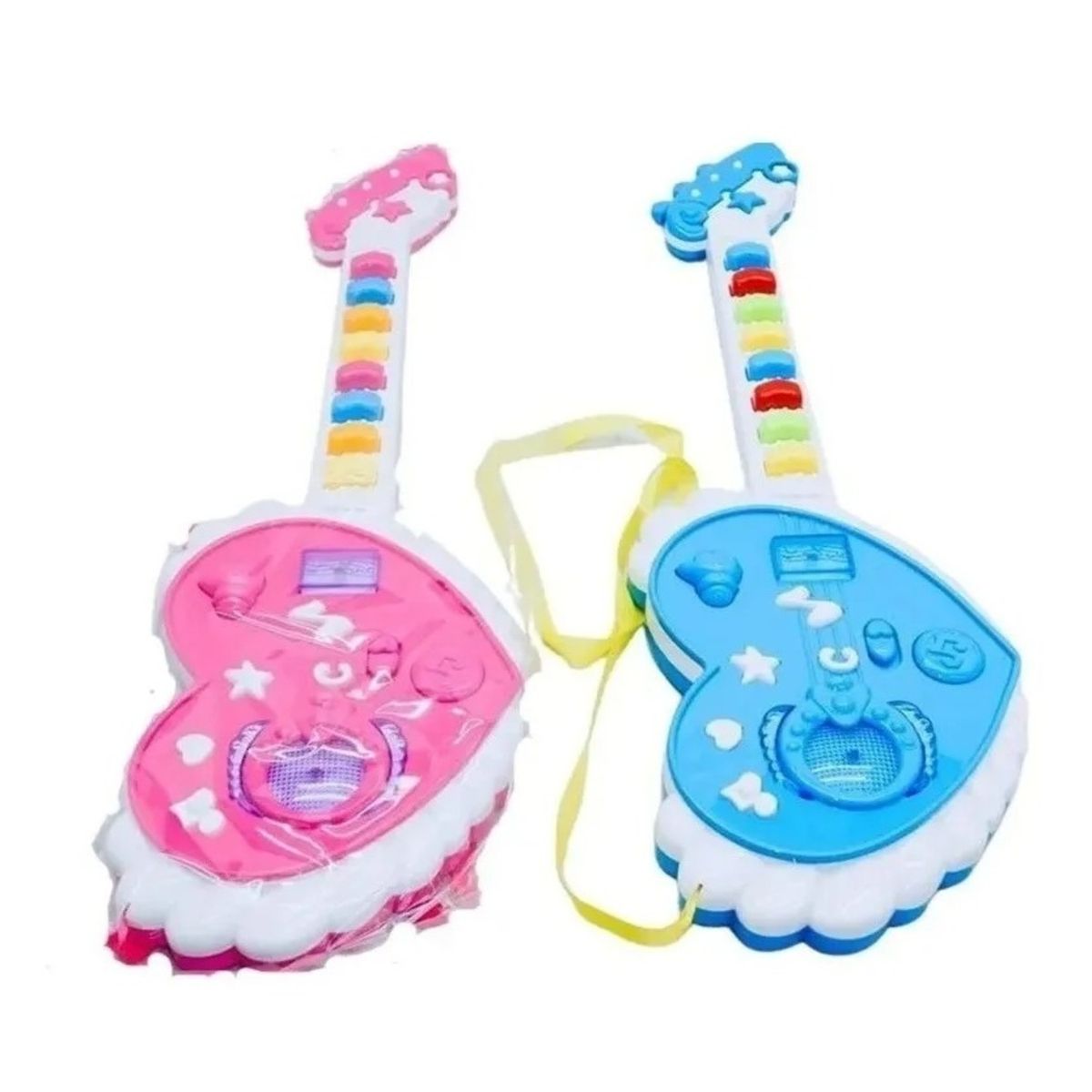 GENERICO - PACK X 3 GUITARRA JUGUETE ROCK LUCES SONIDOS INSTRUMENTO MUSICAL NIÑA ROSADO