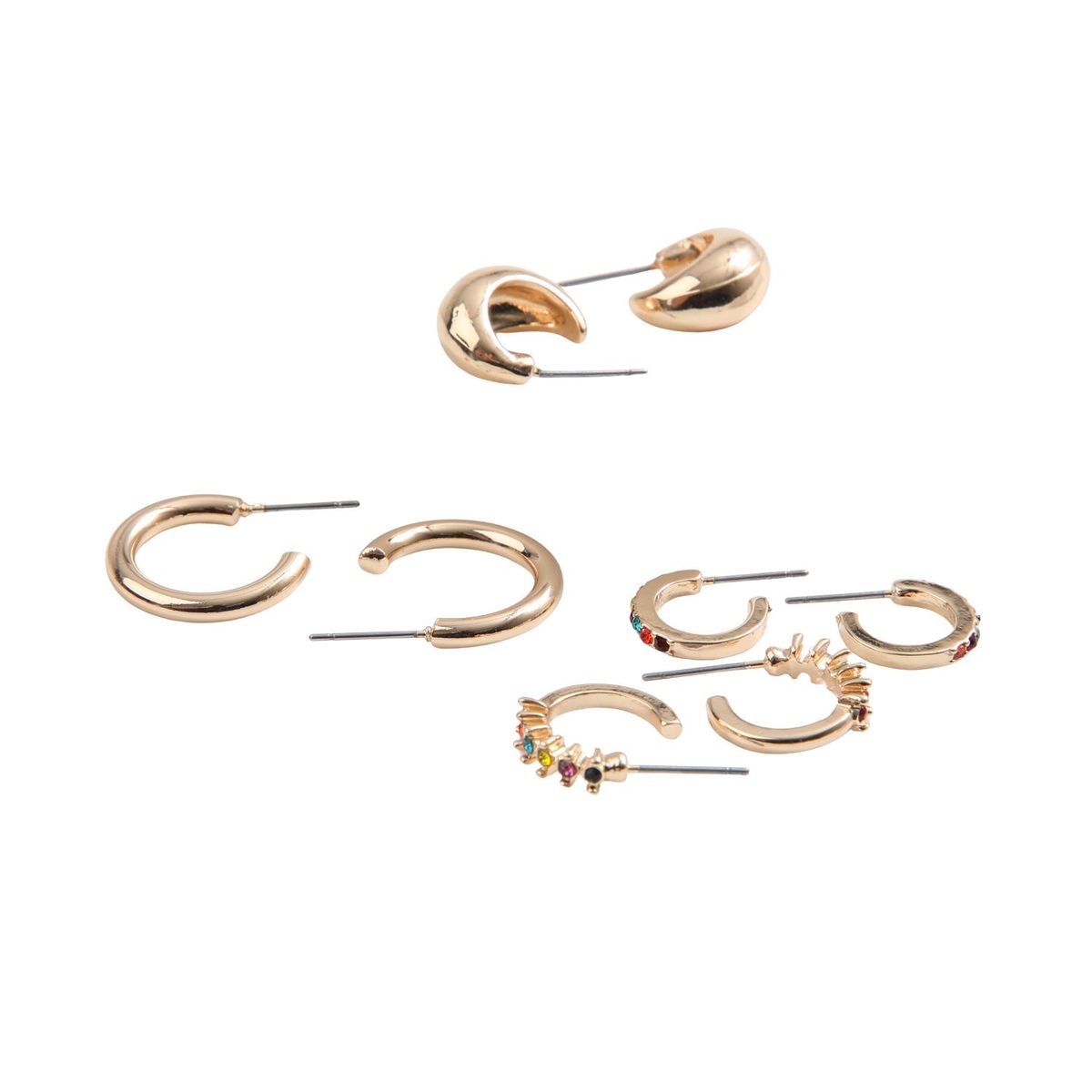I D - Set de 4 argollas Solara Dorado ID