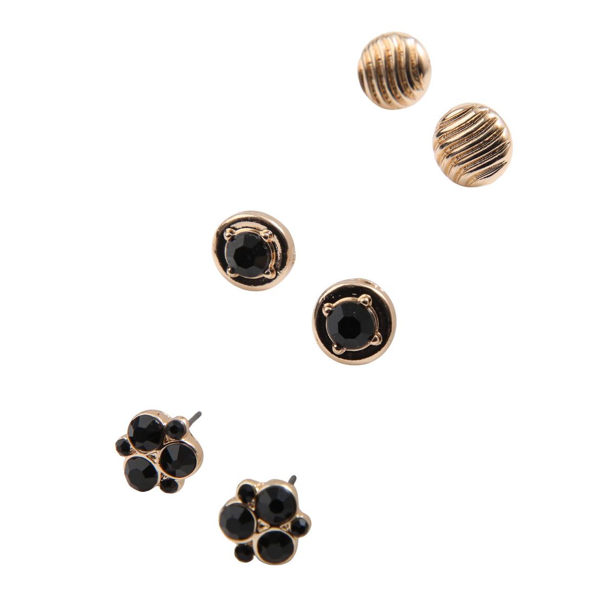 I D - Set de 3 aros Halo cristal negro ID