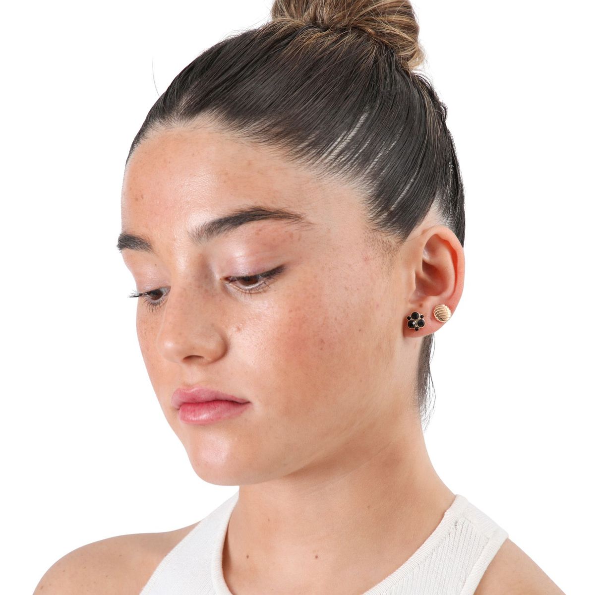 I D - Set de 3 aros Halo cristal negro ID