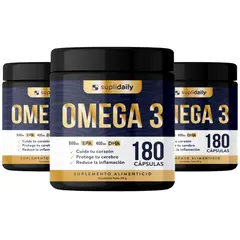 SUPLIDAILY - Omega 3 800 EPA 400 DHA 540 cap alta pureza PACK X3