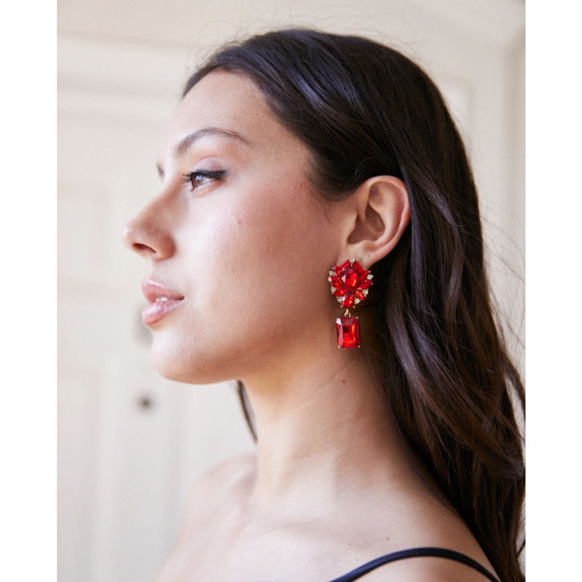 MI PLACARD - Aros Alana Cristal Rojos