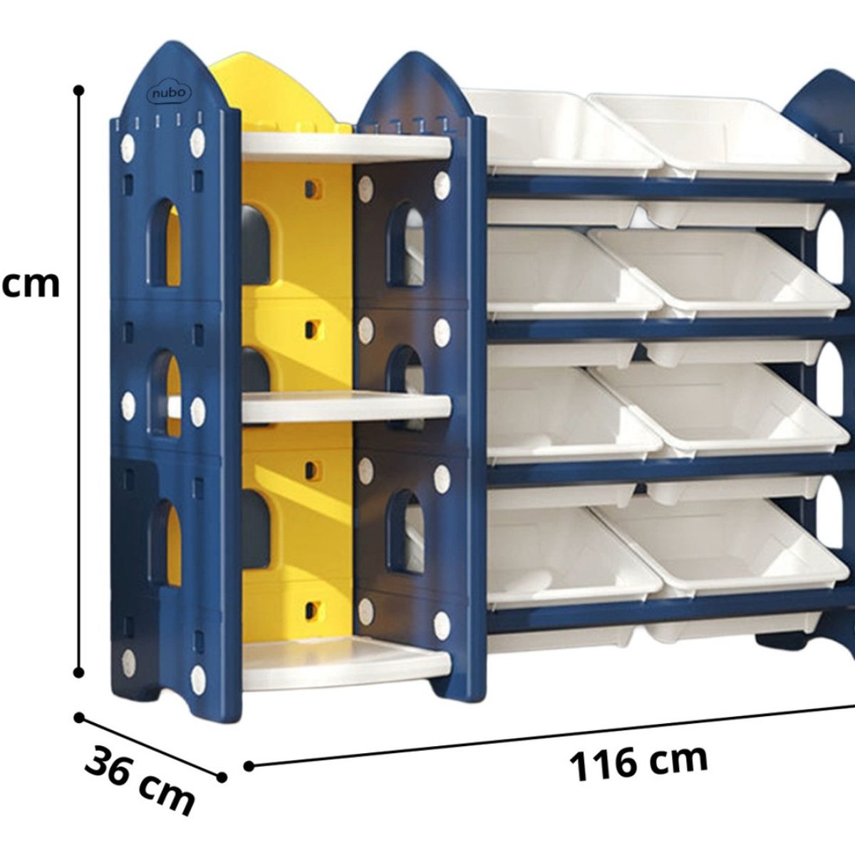 HOMEBRANDT - Estante Organizador De Juguetes 8 Bandejas Niños Bebe Azul