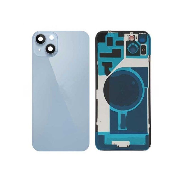Tapa Trasera de Cristal con Orificio Cámara iPhone 14 (Azul)