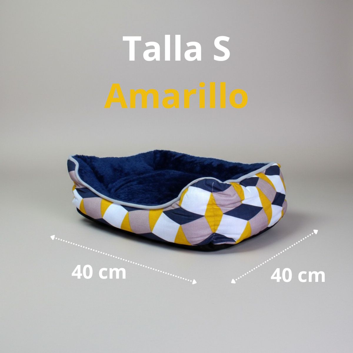 BLOCCARE - Cama Para Mascotas Espuma - Talla S Tricolor AMARILLO
