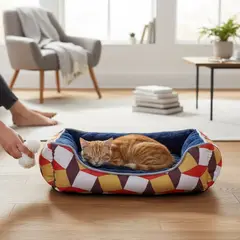 BLOCCARE - Cama Para Mascotas Espuma - Talla S Tricolor CAFE