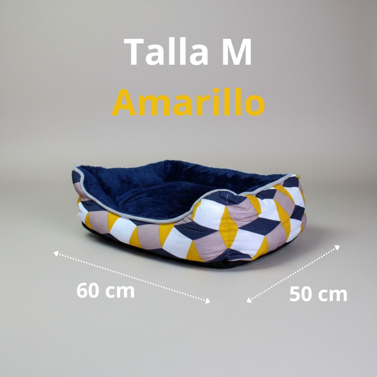 BLOCCARE - Cama Para Mascotas Espuma - Talla M Tricolor AMARILLO