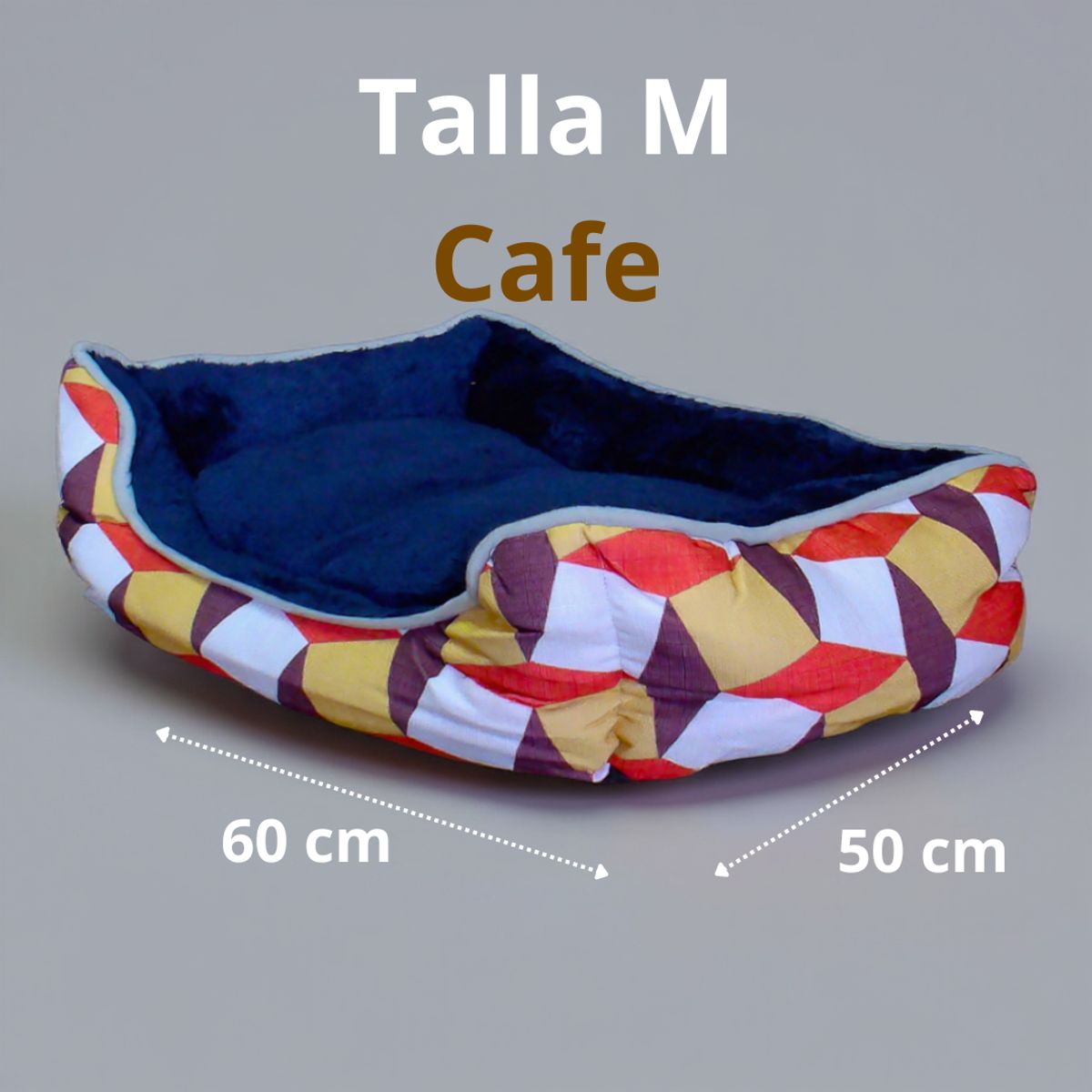 BLOCCARE - Cama Para Mascotas Espuma - Talla M Tricolor CAFE