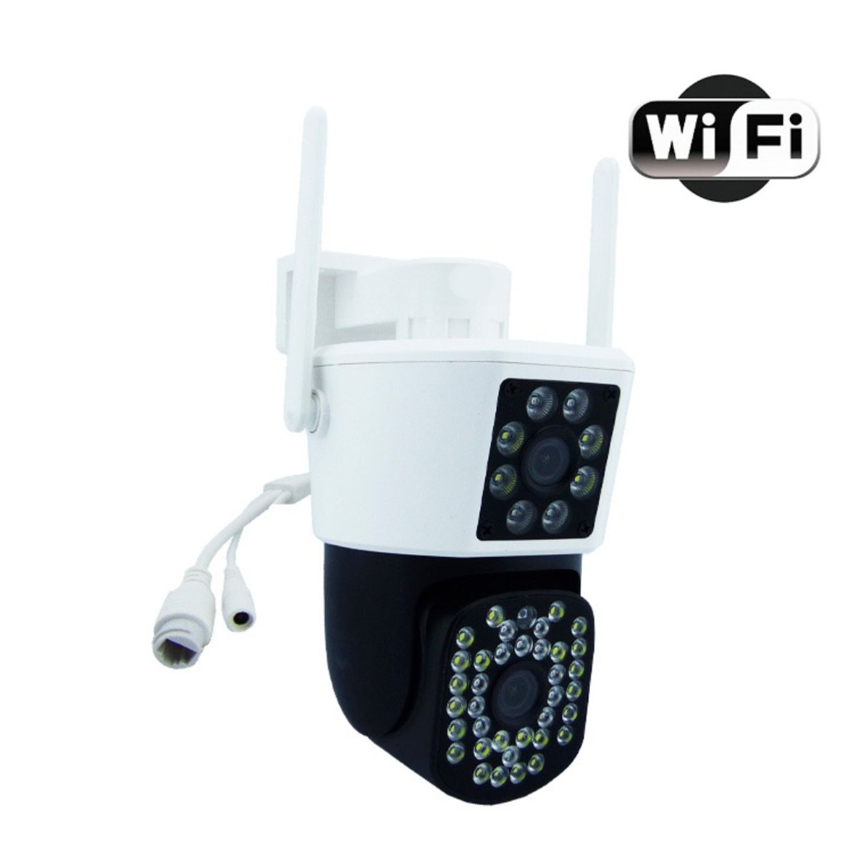 GENERICO - Camara De Vigilancia IP Wifi Doble Camara Marca JORTAN De 45 LED
