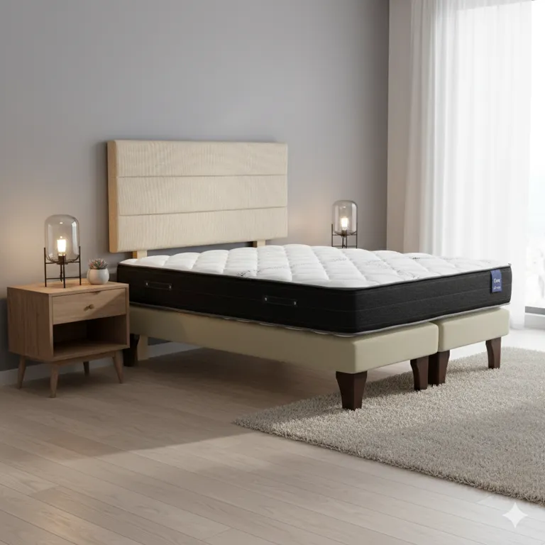 Cama Europea 2 Plazas 190 Respaldo Atacama