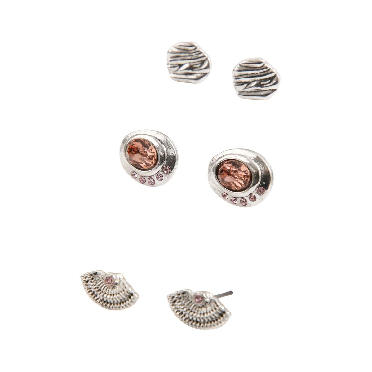 I D - Set De Tres Aros Pegados Joel Plateado Id